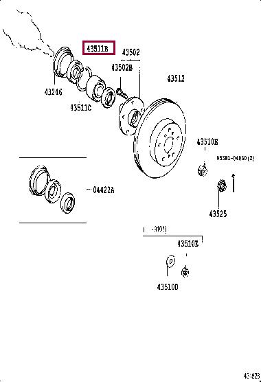 Toyota 90369-38002 Wheel bearing kit 9036938002