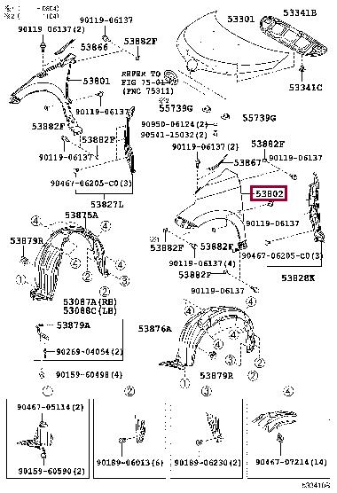 5380252090 Toyota Wing