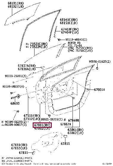 6700102390 Toyota Door front right