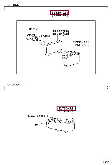 817300K030 Toyota Running repeater