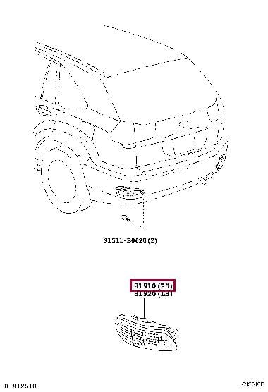 8191048020 Toyota Tail lamp right