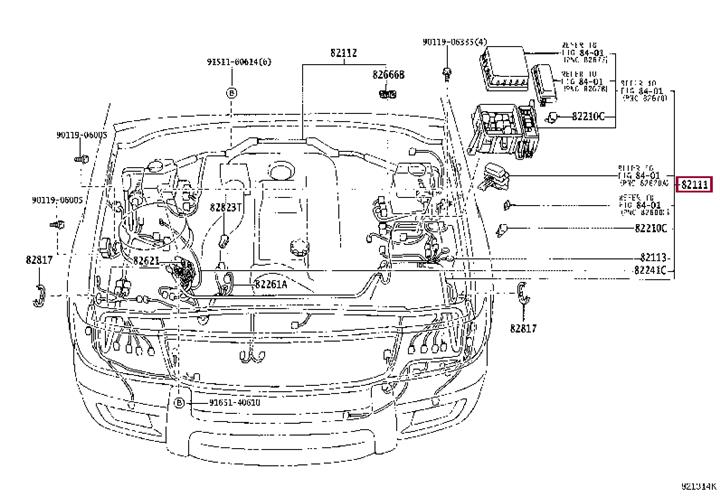 821116A084 Toyota WIRE, ENGINE ROOM