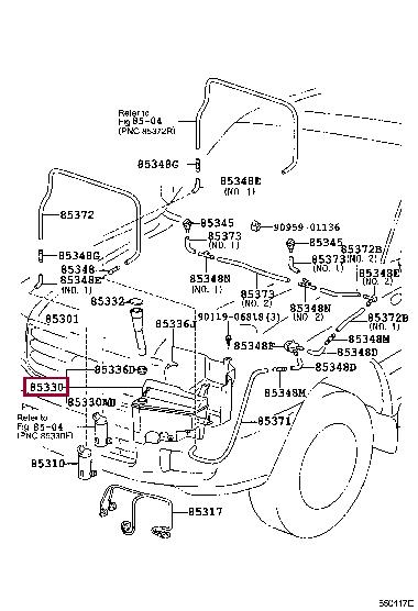 8535560161 Toyota Washer tank
