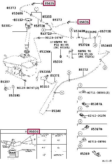 8538130230 Toyota Glass washer nozzle