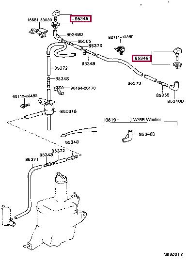 8538135040 Toyota Glass washer nozzle
