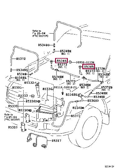 8538260050 Toyota Nozzle, windshield washer