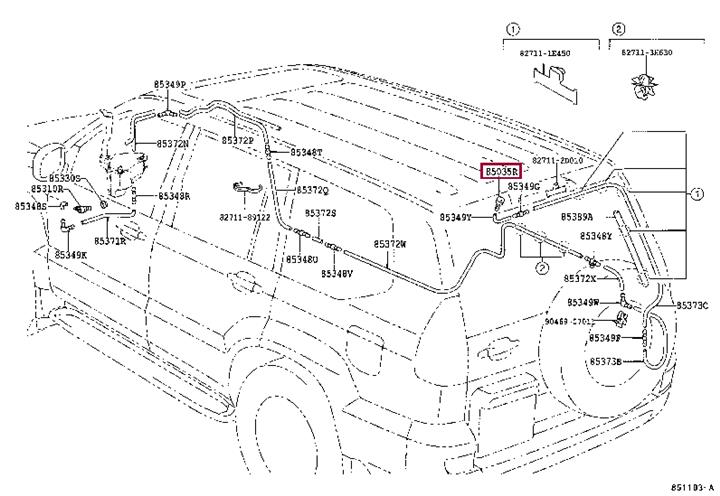 8539160080 Toyota Glass washer nozzle