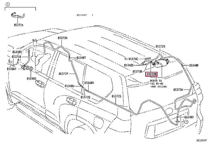 8539160130 Toyota Glass washer nozzle