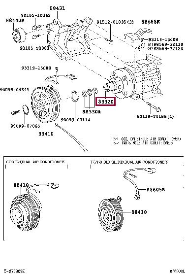 Toyota 88320-0K100 Compressor, air conditioning 883200K100 883200K100 Toyota Compressor, air conditioning
