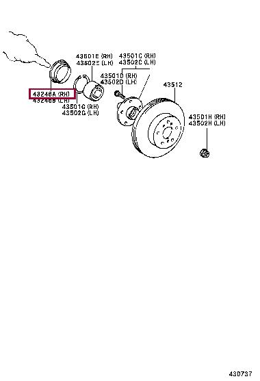 Toyota 43246-64010 Wheel bearing kit 4324664010