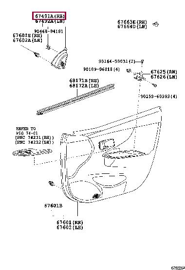 6749112510 Toyota GARNISH, FR DOOR LWR