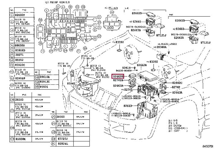 Cover, relay block, upper, no.2 Toyota 82662-3D150