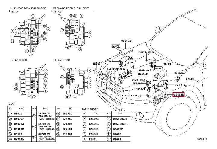 8266342080 Toyota Fuse box housing