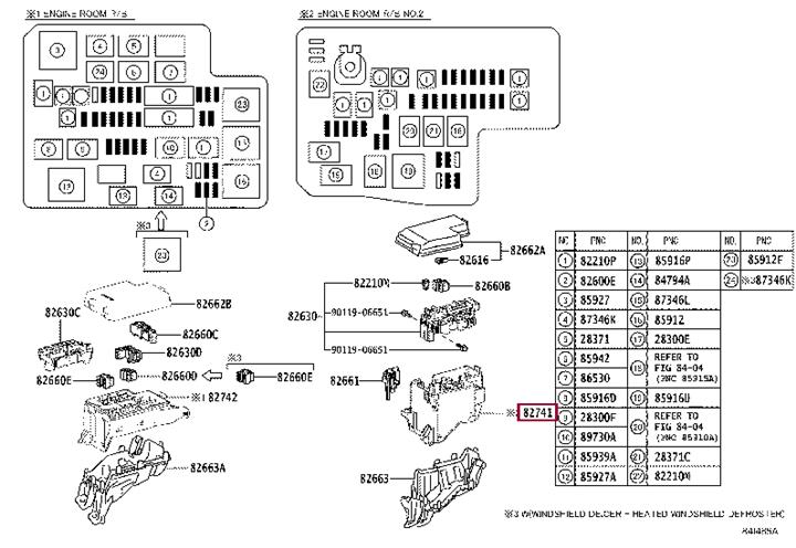 8274142020 Toyota Block, engine room relay
