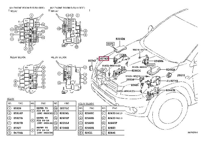 8274242030 Toyota BLOCK, ENGINE ROOM