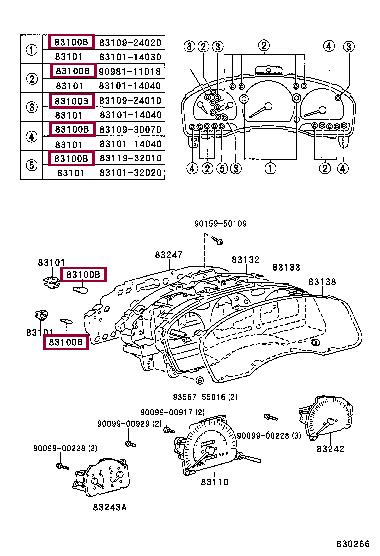 8310930070 Toyota Halogen lamp 12V