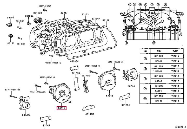 Toyota 83220-60030 Speedometer 8322060030