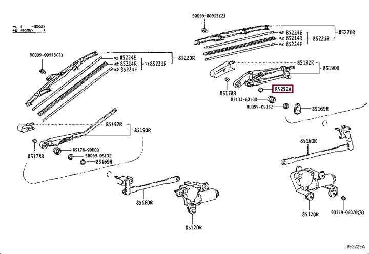 8529260010 Toyota CAP, WIPER ARM HEAD