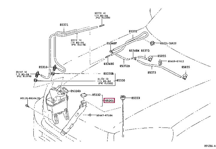 8530142020 Toyota Washer bottle neck