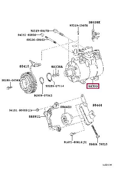 8832074060 Toyota Compressor, air conditioning