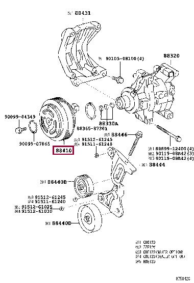 Toyota 88410-1A260 CLUTCH ASSY, MAGNET 884101A260