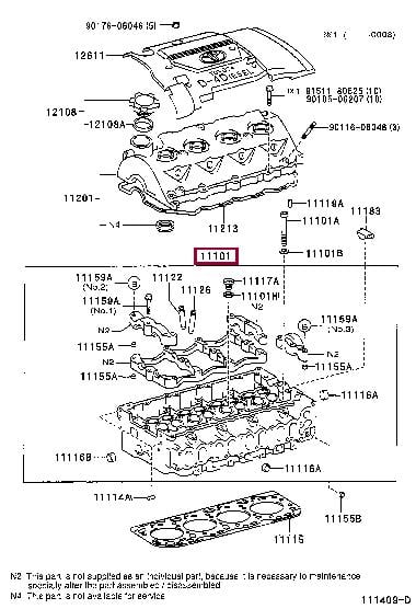1110127033 Toyota Cylinder Head
