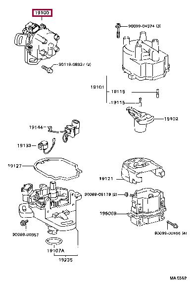 1905074030 Toyota Ignition distributor