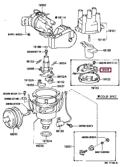 Toyota 19145-10020 Ignition circuit breaker 1914510020