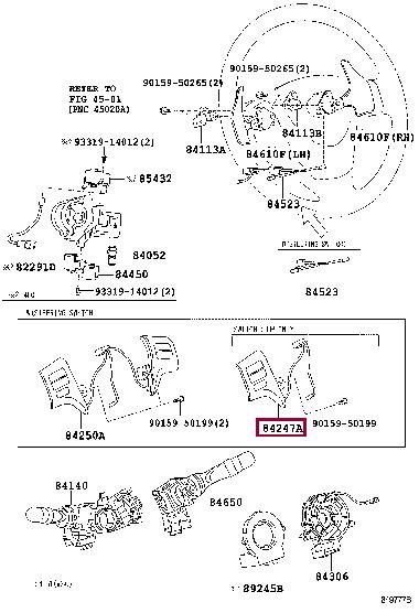 8424702010 Toyota TASTENSCHALTER
