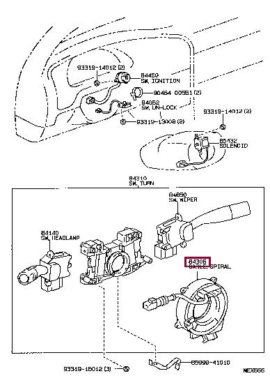 8430635011 Toyota Steering column plume