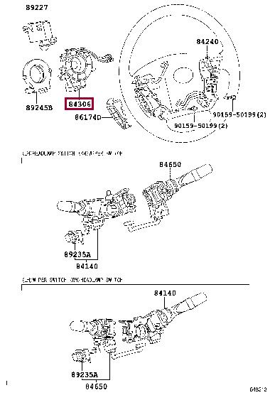8430650200 Toyota Steering column plume