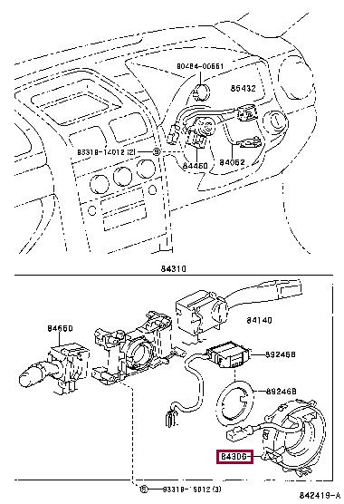 Toyota 84306-60050 Steering column plume 8430660050 8430660050 Toyota Steering column plume