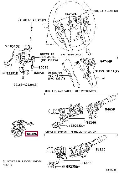 8430760020 Toyota Steering column plume