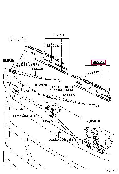 Toyota 8522237141 Wiper Blade 8522237141 8522237141 Toyota Wiper Blade