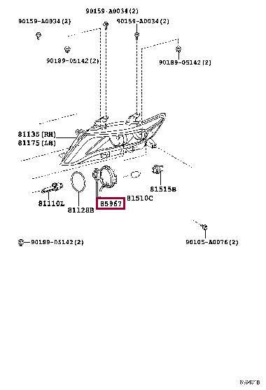 Toyota 85967-08020 COMPUTER LIGHT CONT 8596708020 8596708020 Toyota COMPUTER LIGHT CONT