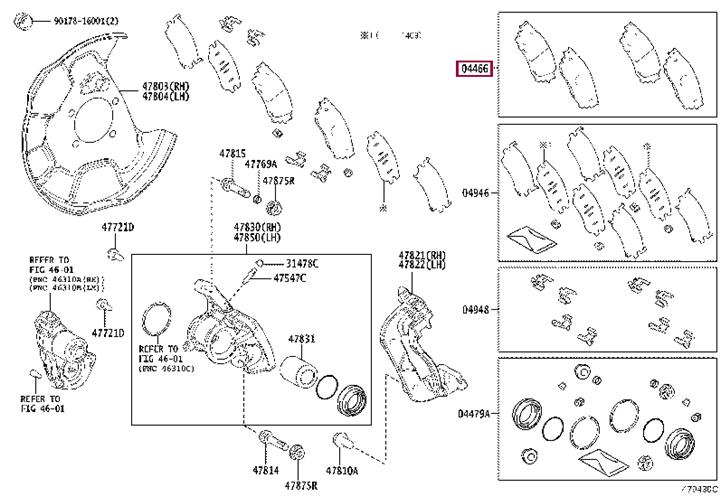 Toyota 04466-78020 Brake pad set 0446678020 0446678020 Toyota Brake pad set