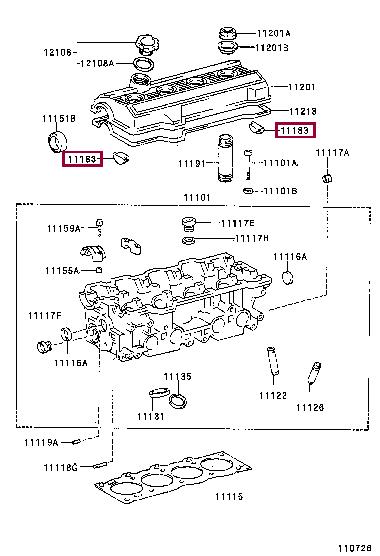 Toyota 11183-74010 Gasket, cylinder head cover 1118374010