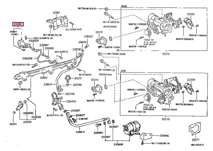 2328046010 Toyota Fuel pulsation damper