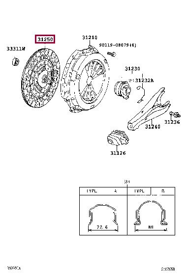 Clutch disc Toyota 31250-60501