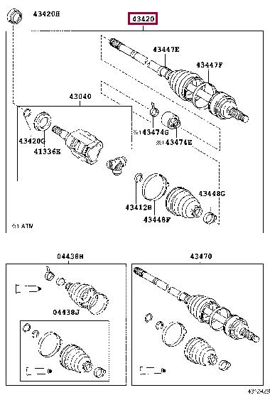 Toyota 43420-05332 SHAFT ASSY, FR DRIVE 4342005332