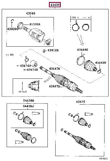 Axle shaft Toyota: 4342013051 Toyota Drive shaft