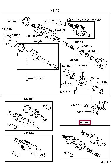 4347029416 Toyota Drive shaft