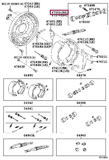 Toyota 47550-26140 Wheel Brake Cylinder 4755026140