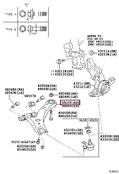 Toyota 48068-0E060 Track Control Arm 480680E060