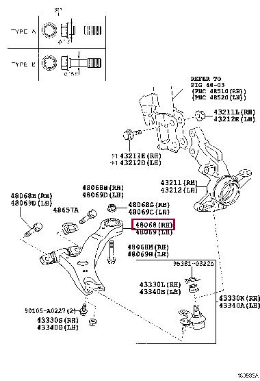 Toyota 48068-0E060 Track Control Arm 480680E060 480680E060 Toyota Track Control Arm