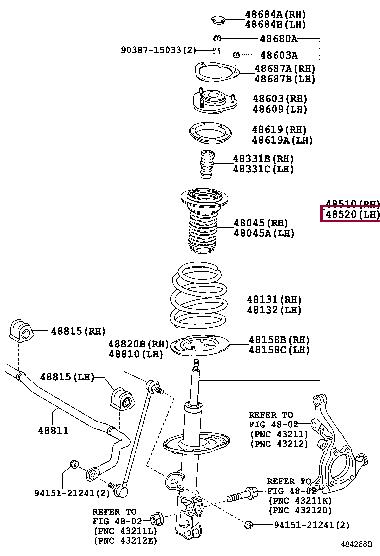 Toyota 48520-80497 Shock absorber assy 4852080497 4852080497 Toyota Shock absorber assy