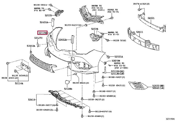 5211912990 Toyota Front bumper