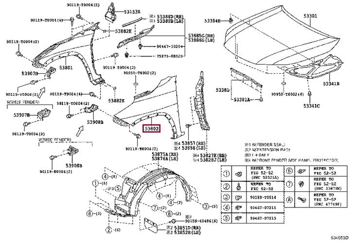 53812KK050 Toyota Wing
