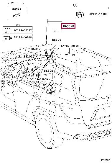 Toyota 86309-AA041 POLE SUB-ASSY, PULL 86309AA041