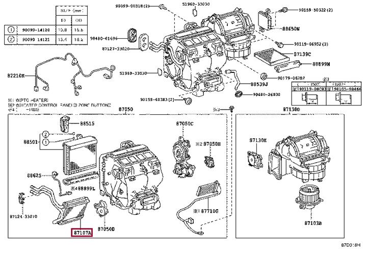 8710733120 Toyota Heat exchanger, interior heating
